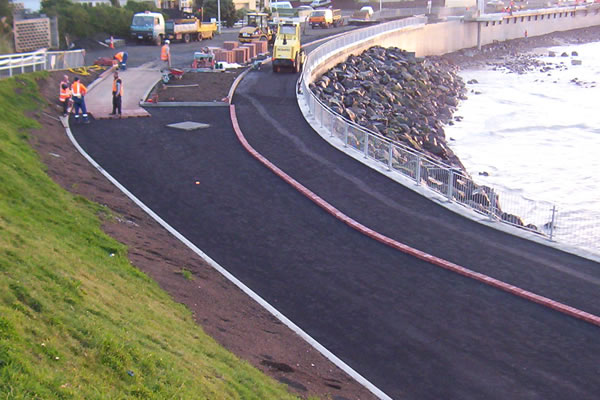 Commercial Paving - St Clair Seawall, Dunedin. Commercial Paving - St Clair Seawall, Dunedin.